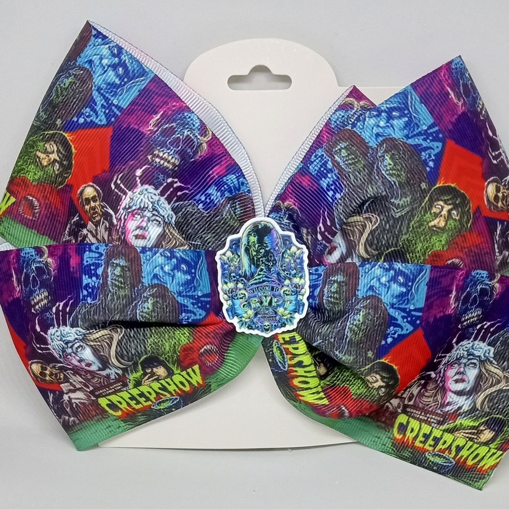 Hand Crafted Creepshow Hair Bow - Multicolor